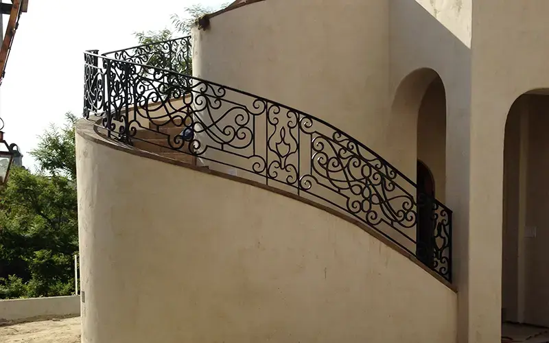 Exterior Iron Staircase Handrails near Lake Forest, CA