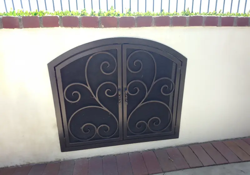 Wrought Iron Fireplace Screen Door Installation