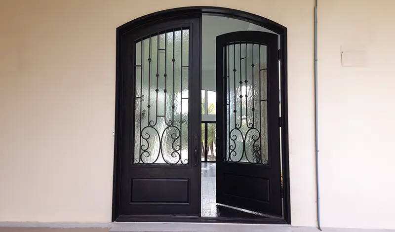 Iron & Glass Modern French Entry Door Portola Hills, CA