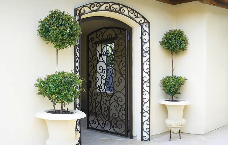 Iron Spanish Front Entry Door in Corona Del Mar, CA