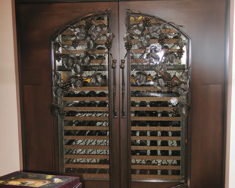 Custom-Made Iron Wine Cellar Door for San Clemente, CA